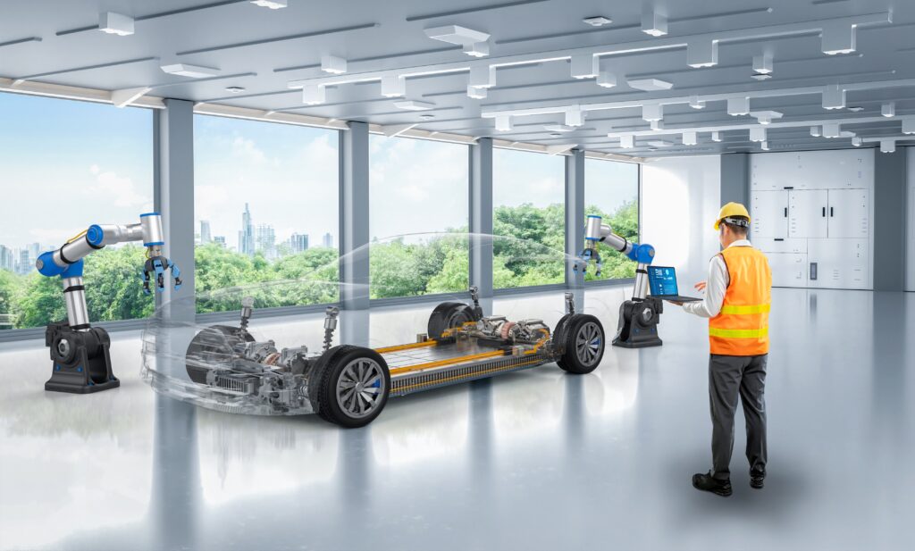 Asian,Engineer,Or,Technician,Work,With,Ev,Car,Automation,Automobile